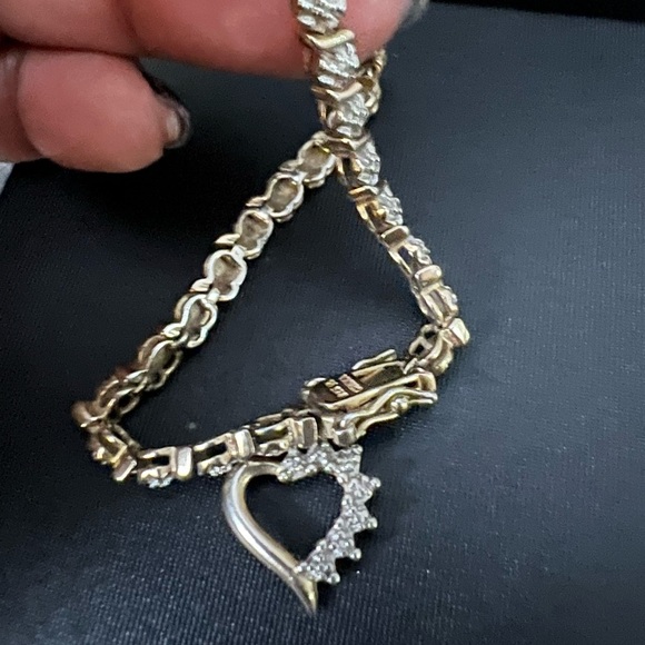 👑✅PRICE FIRM✅ 925 Sterling Silver Heart Charm Bracelet - Picture 6 of 11